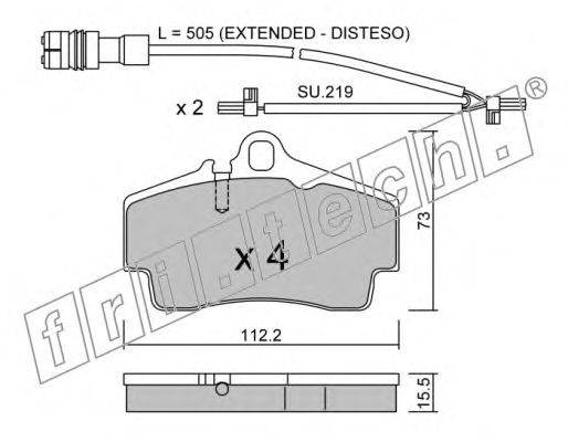 Комплект тормозных колодок, дисковый тормоз fri.tech. 674.0W