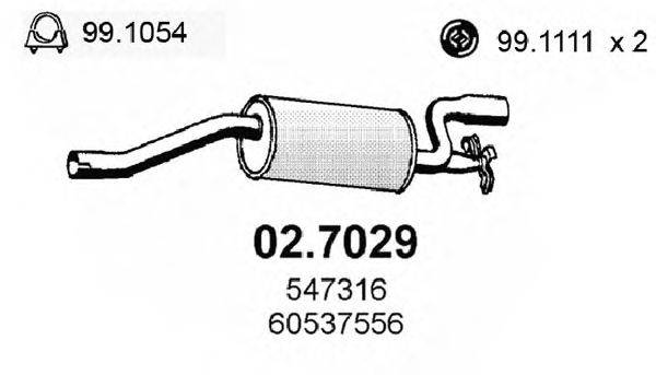 Глушитель выхлопных газов конечный ASSO 02.7029