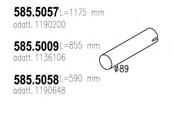 Труба выхлопного газа ASSO 585.5058