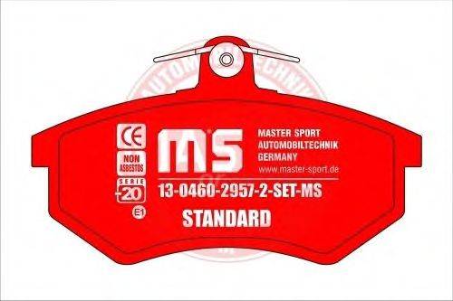 Комплект тормозных колодок, дисковый тормоз MASTER-SPORT 13-0460-2957-2-SET-MS