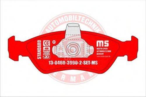 Комплект тормозных колодок, дисковый тормоз MASTER-SPORT 13-0460-3990-2-SET-MS