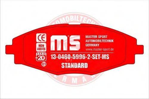 Комплект тормозных колодок, дисковый тормоз MASTER-SPORT 13-0460-5996-2-SET-MS