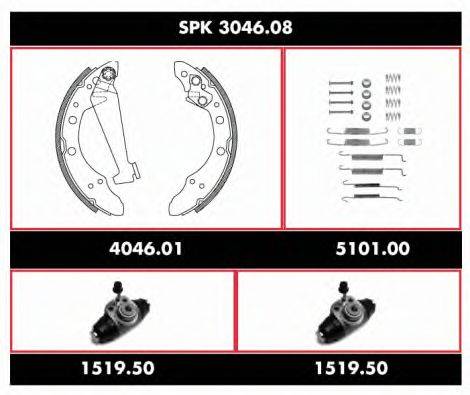 Комплект тормозов, барабанный тормозной механизм WOKING SPK 3046.08