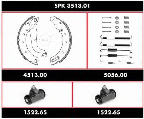 Комплект тормозов, барабанный тормозной механизм WOKING SPK 3513.01