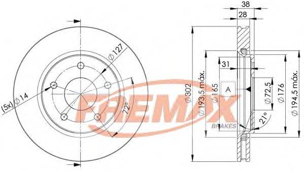 Тормозной диск FREMAX BD-5170