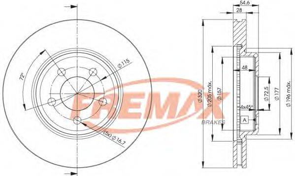 Тормозной диск FREMAX BD9196