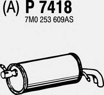 Глушитель выхлопных газов конечный FENNO P7418
