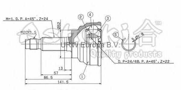 Шарнирный комплект, приводной вал ASHUKI MA-110