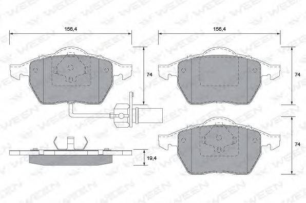 Комплект тормозных колодок, дисковый тормоз FORD 1133046
