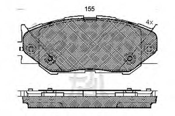 Комплект тормозных колодок, дисковый тормоз JAPANPARTS PA223