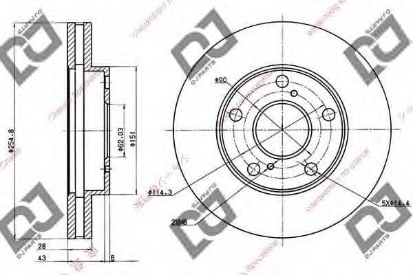 Тормозной диск DJ PARTS BD1000