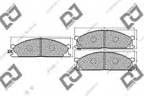 Комплект тормозных колодок, дисковый тормоз DJ PARTS BP1028