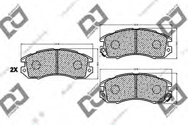 Комплект тормозных колодок, дисковый тормоз DJ PARTS BP1036