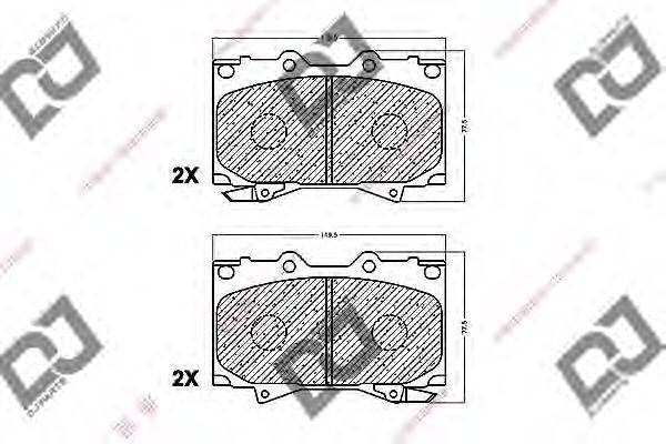 Комплект тормозных колодок, дисковый тормоз DJ PARTS BP1066