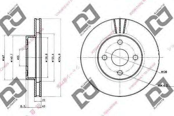 Тормозной диск DJ PARTS BD1005