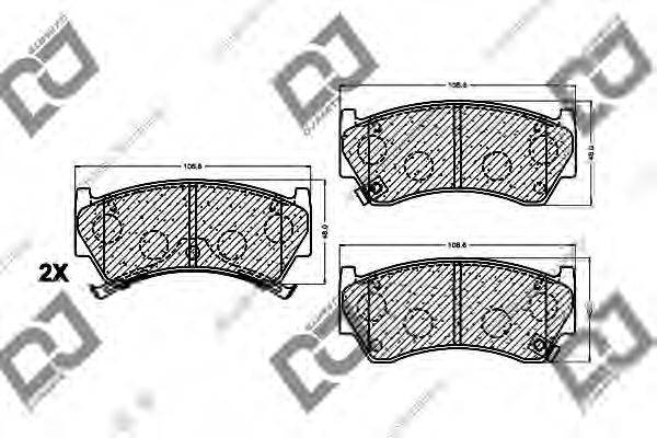 Комплект тормозных колодок, дисковый тормоз DJ PARTS BP1088