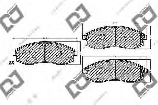 Комплект тормозных колодок, дисковый тормоз DJ PARTS BP1092