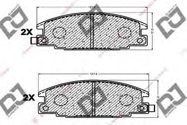 Комплект тормозных колодок, дисковый тормоз DJ PARTS BP1100