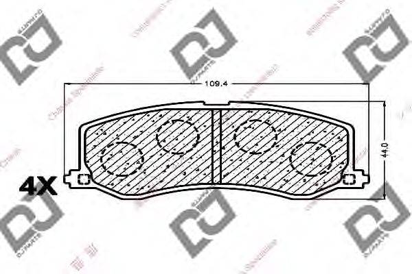 Комплект тормозных колодок, дисковый тормоз DJ PARTS BP1117