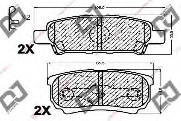 Комплект тормозных колодок, дисковый тормоз DJ PARTS BP1153