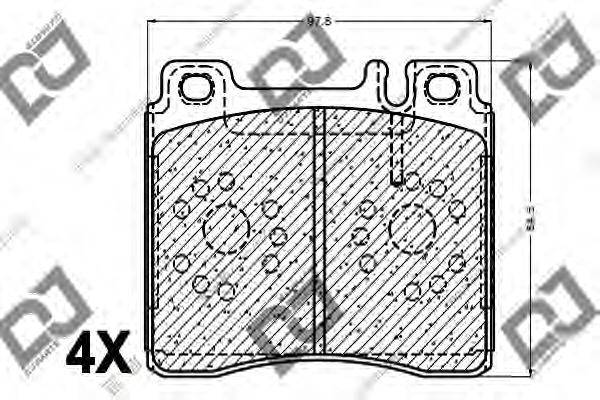 Комплект тормозных колодок, дисковый тормоз DJ PARTS BP1178