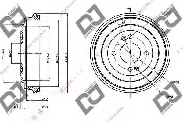 Тормозной барабан DJ PARTS BR1023