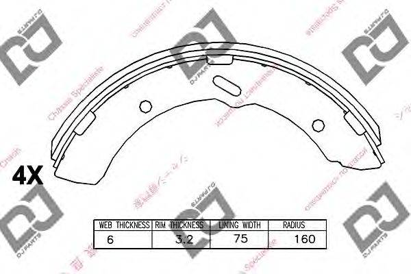 Комплект тормозных колодок DJ PARTS BS1013