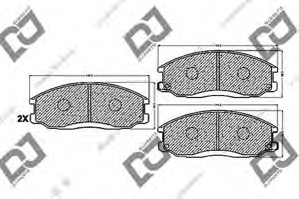 Комплект тормозных колодок, дисковый тормоз DJ PARTS BP1126