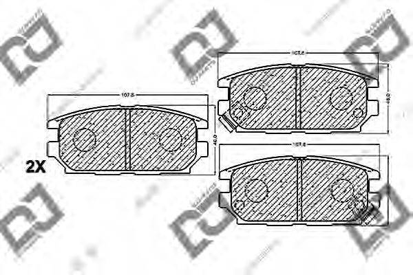 Комплект тормозных колодок, дисковый тормоз DJ PARTS BP1152