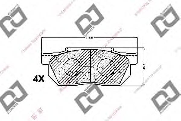 Комплект тормозных колодок, дисковый тормоз DJ PARTS BP1210