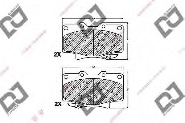 Комплект тормозных колодок, дисковый тормоз DJ PARTS BP1220