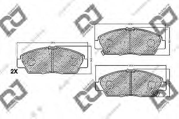Комплект тормозных колодок, дисковый тормоз DJ PARTS BP1224