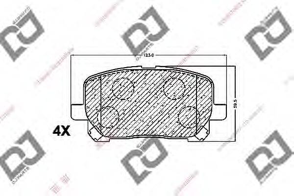 Комплект тормозных колодок, дисковый тормоз DJ PARTS BP1245