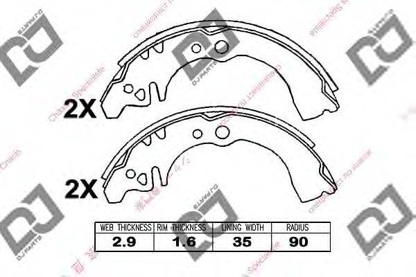 Комплект тормозных колодок DJ PARTS BS1078