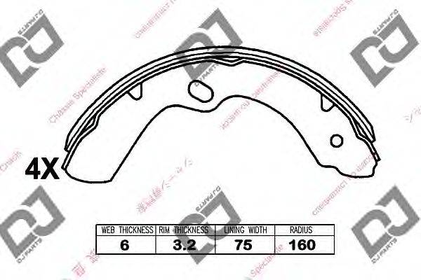 Комплект тормозных колодок DJ PARTS BS1122