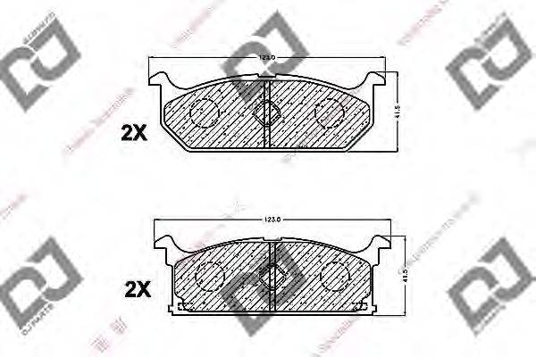 Комплект тормозных колодок, дисковый тормоз DJ PARTS BP1359