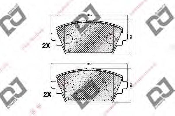 Комплект тормозных колодок, дисковый тормоз DJ PARTS BP1363