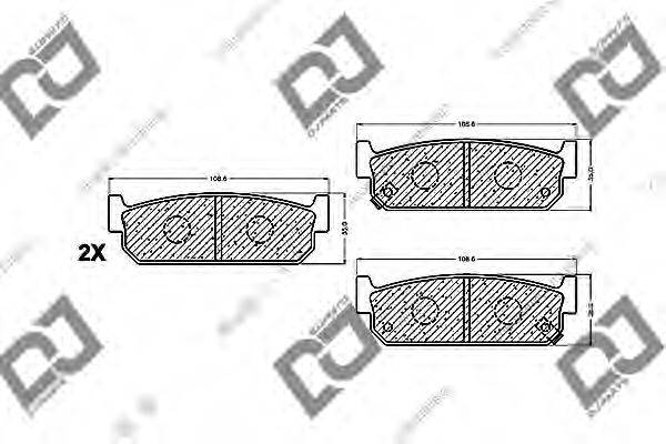Комплект тормозных колодок, дисковый тормоз DJ PARTS BP1411