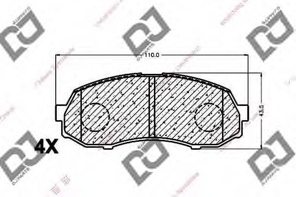 Комплект тормозных колодок, дисковый тормоз DJ PARTS BP1423