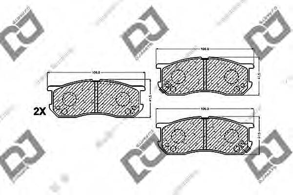 Комплект тормозных колодок, дисковый тормоз DJ PARTS BP1428