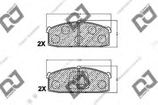 Комплект тормозных колодок, дисковый тормоз DJ PARTS BP1446