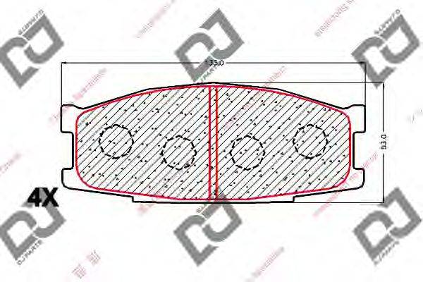 Комплект тормозных колодок, дисковый тормоз DJ PARTS BP1787