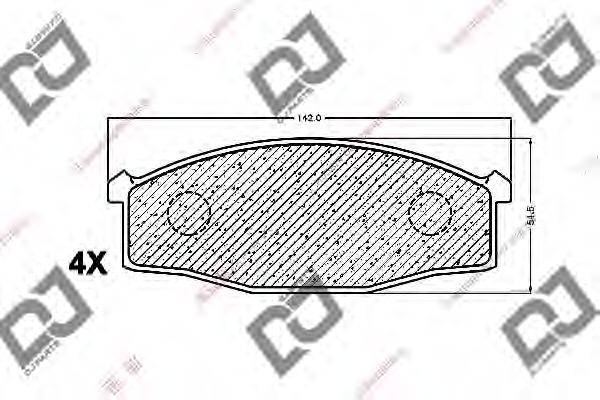 Комплект тормозных колодок, дисковый тормоз DJ PARTS BP1476