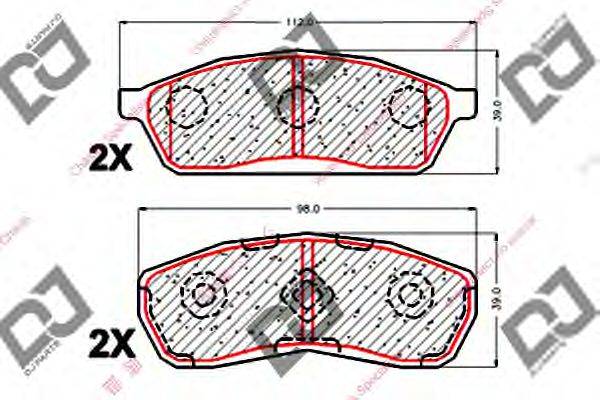 Комплект тормозных колодок, дисковый тормоз DJ PARTS BP1832