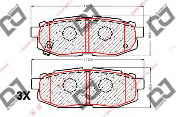 Комплект тормозных колодок, дисковый тормоз DJ PARTS BP1843