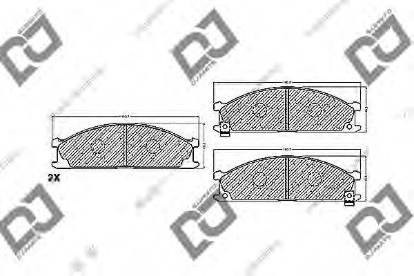 Комплект тормозных колодок, дисковый тормоз DJ PARTS BP1493