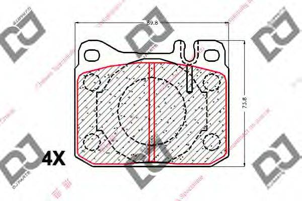 Комплект тормозных колодок, дисковый тормоз DJ PARTS BP1869