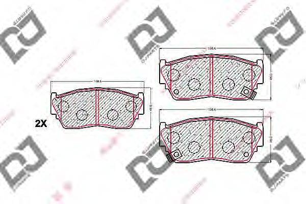 Комплект тормозных колодок, дисковый тормоз DJ PARTS BP1523
