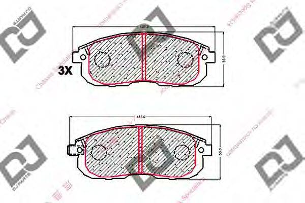 Комплект тормозных колодок, дисковый тормоз DJ PARTS BP1535