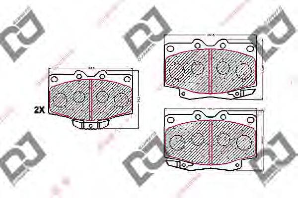 Комплект тормозных колодок, дисковый тормоз DJ PARTS BP1568